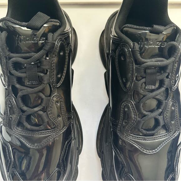 Balenciaga Triple S Shiny Rubber Sneakers in Black Men US 11 - Picture 4 of 14